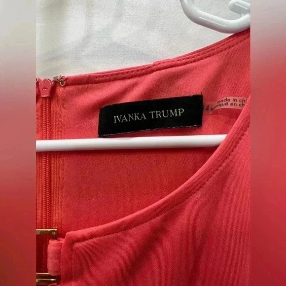 Ivanka Trump Orange Sleeveless Dress Size 14 - Picture 4 of 10